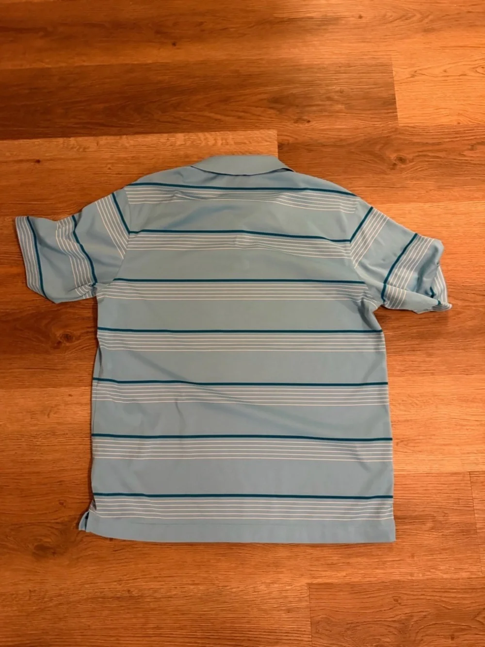 Nike Light Blue Striped Polo Shirt
